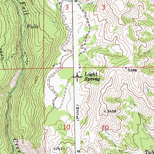 Topographic Map of Light Spring, ID