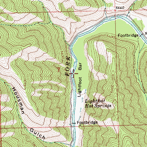 Topographic Map of Lightfoot Bar, ID