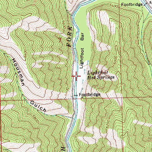 Topographic Map of Lightfoot Hot Springs, ID
