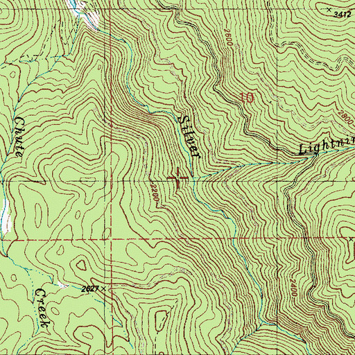 Topographic Map of Lightning Creek, ID