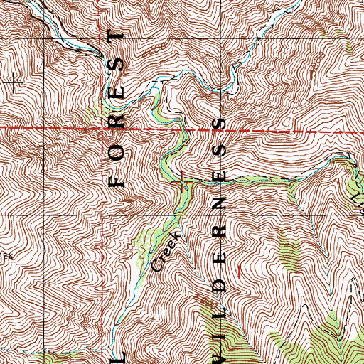 Topographic Map of Lightning Creek, ID