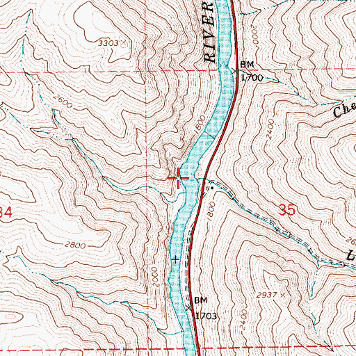 Topographic Map of Lightning Creek, ID