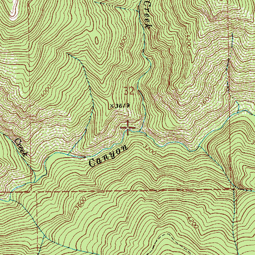 Topographic Map of Lightning Creek, ID