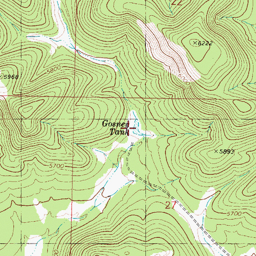 Topographic Map of Gosney Tank, AZ