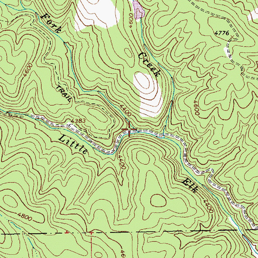 Topographic Map of Lightning Fork Little Elk Creek, ID