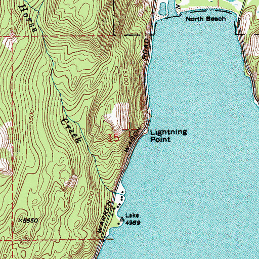 Topographic Map of Lightning Point, ID