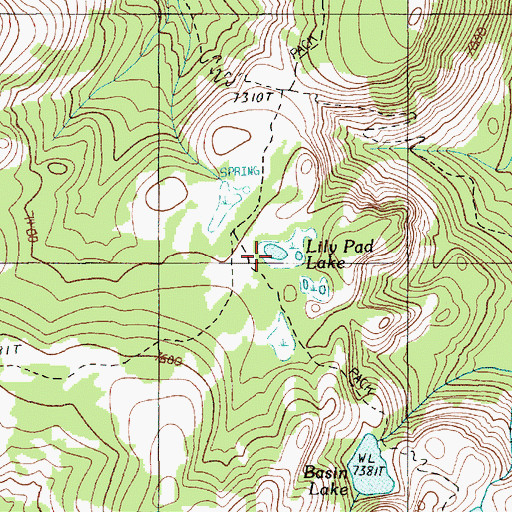 Topographic Map of Lily Pad Lake, ID