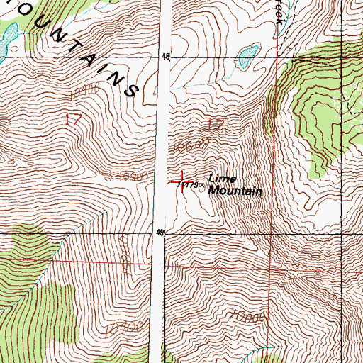Topographic Map of Lime Mountain, ID