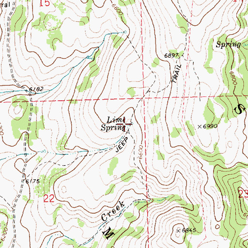 Topographic Map of Lime Spring, ID