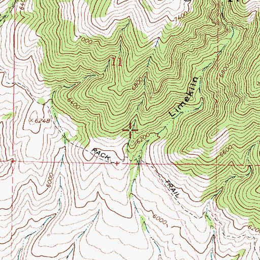 Topographic Map of Limekiln Canyon, ID