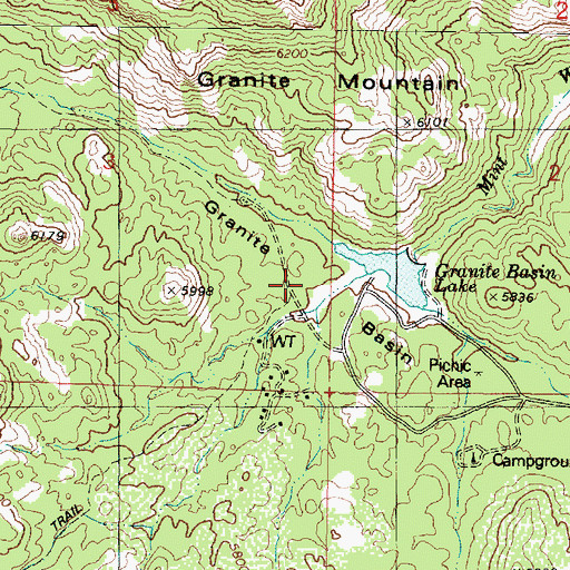 Topographic Map of Granite Basin, AZ
