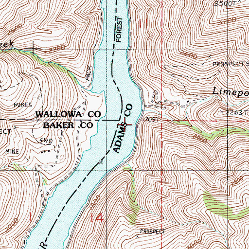 Topographic Map of Limepoint Creek, ID