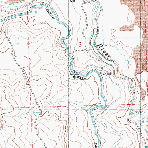 Topographic Map of Lincoln Bypass Canal, ID