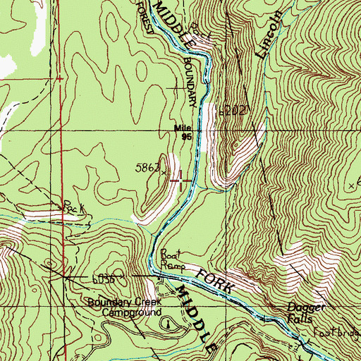 Topographic Map of Lincoln Creek, ID