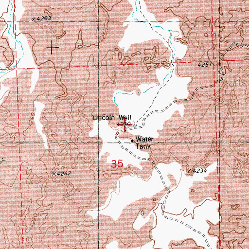 Topographic Map of Lincoln Well, ID