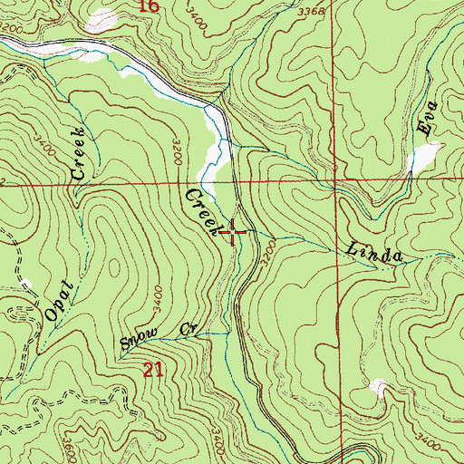 Topographic Map of Linda Creek, ID
