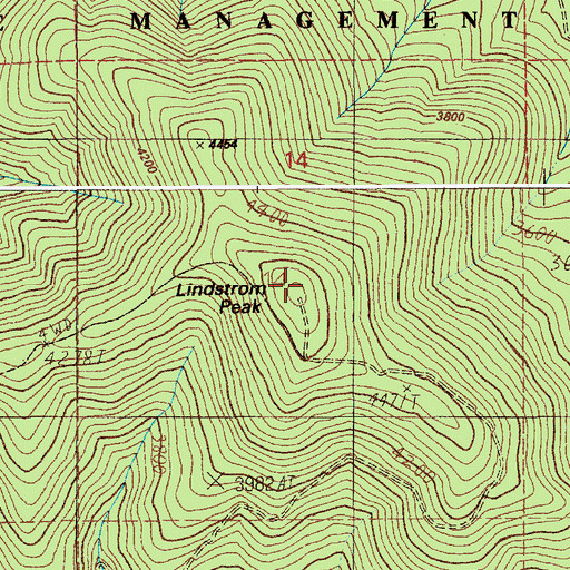 Topographic Map of Lindstrom Peak, ID