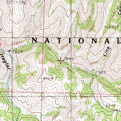 Topographic Map of Line Canyon, ID