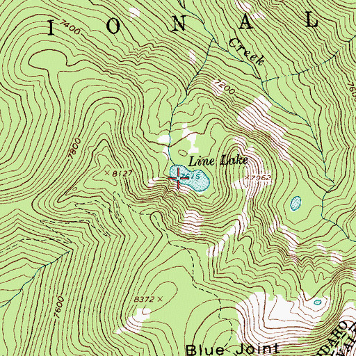 Topographic Map of Line Lake, ID