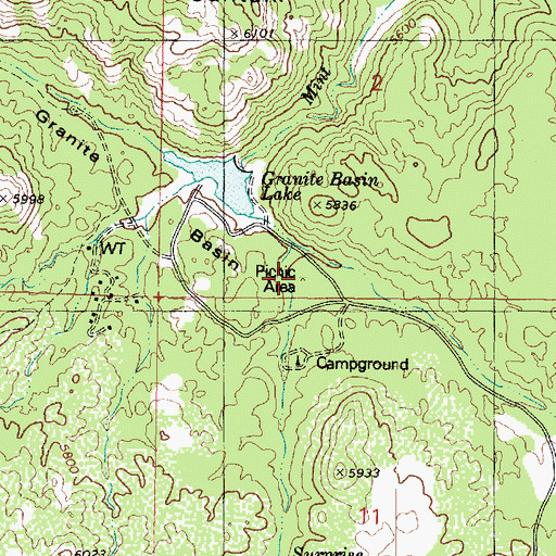 Topographic Map of Granite Basin Picnic Area, AZ