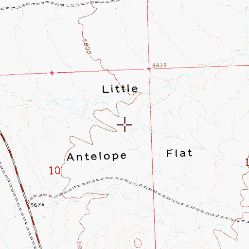Topographic Map of Little Antelope Flat, ID