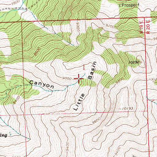 Topographic Map of Little Basin, ID