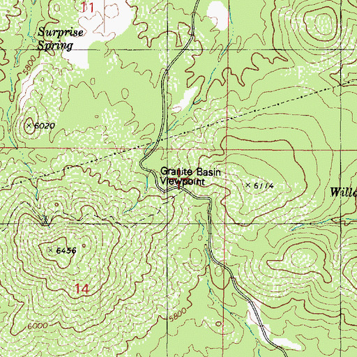 Topographic Map of Granite Basin Viewpoint, AZ