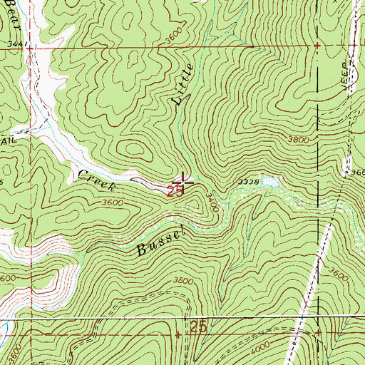 Topographic Map of Little Bear Creek, ID