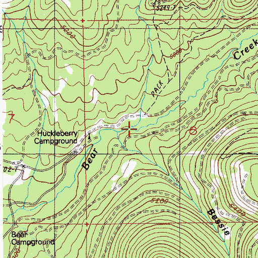 Topographic Map of Little Bear Creek, ID