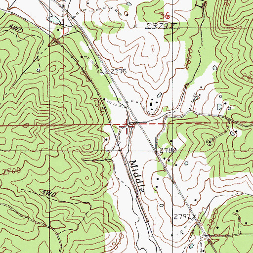 Topographic Map of Little Bear Creek, ID