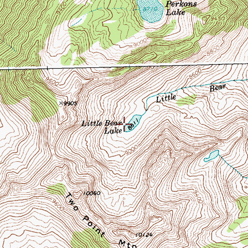Topographic Map of Little Bear Lake, ID