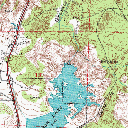 Topographic Map of Granite Creek Dam, AZ