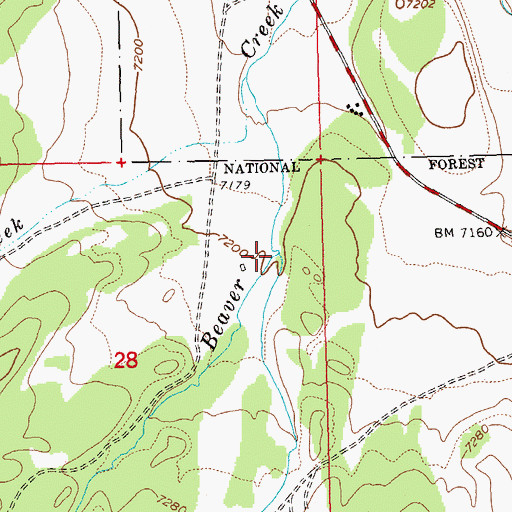 Topographic Map of Little Beaver Creek, ID