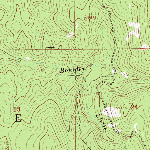 Topographic Map of Little Boulder Creek, ID