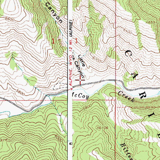 Topographic Map of Little Box Canyon, ID