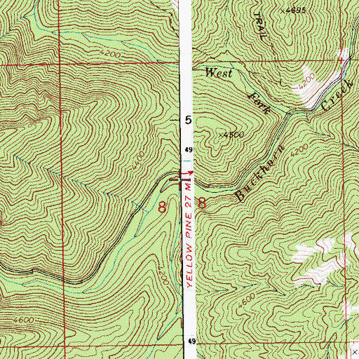 Topographic Map of Little Buckhorn Creek, ID