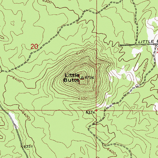 Topographic Map of Little Butte, ID