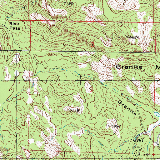 Topographic Map of Granite Mountain Trail Number Two Hundred Sixty One, AZ