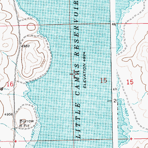 Topographic Map of Little Camas Reservoir, ID