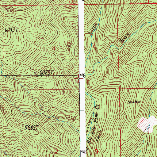 Topographic Map of Little Camp Creek, ID