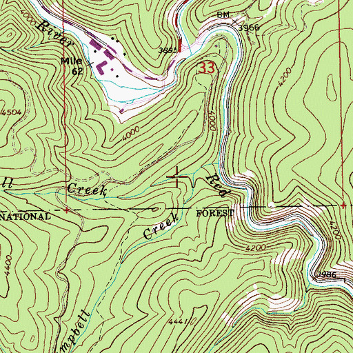 Topographic Map of Little Campbell Creek, ID