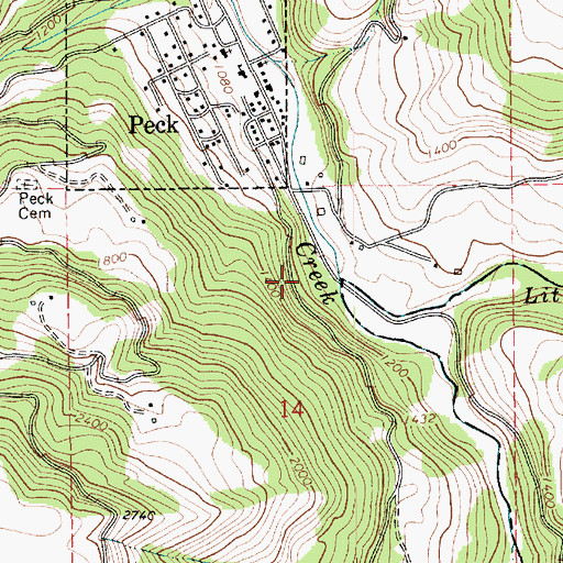Topographic Map of Little Canyon Creek, ID