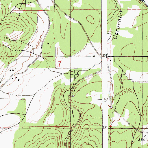 Topographic Map of Little Carpenter Creek, ID