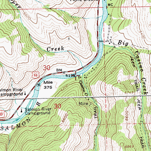 Topographic Map of Little Casino Creek, ID