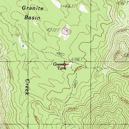 Topographic Map of Granite Tank, AZ