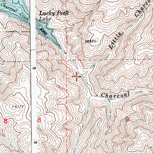 Topographic Map of Little Charcoal Creek, ID