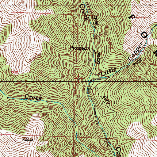 Topographic Map of Little Copper Creek, ID