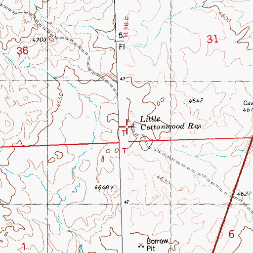 Topographic Map of Little Cottonwood Reservoir, ID