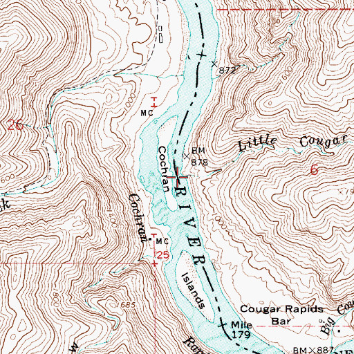 Topographic Map of Little Cougar Creek, ID