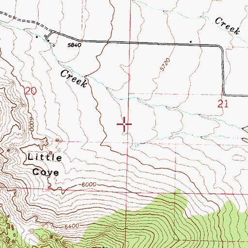 Topographic Map of Little Cove, ID